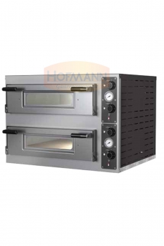 Zweikammer Edelstahlpizzaofen Vulcano 44, 8x Ø32, 917x850x650, 125 kg